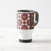 Elegant Dark Red Mandala Geometric Travel Mug – In Reisbeker (Voorkant rechts)