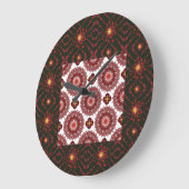 Elegant Dark Red Mandala Geometric Wall Clock – Ar Grote Klok (Hoek)
