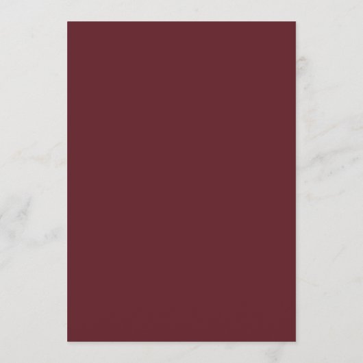 Elegant Dark Red Plum Burgundy Gold Het huwelijk Kaart (Achterkant)