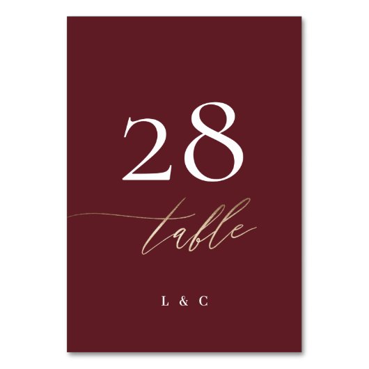 Elegant Dark Red Plum Burgundy Gold Het huwelijk Kaart (Achterkant)