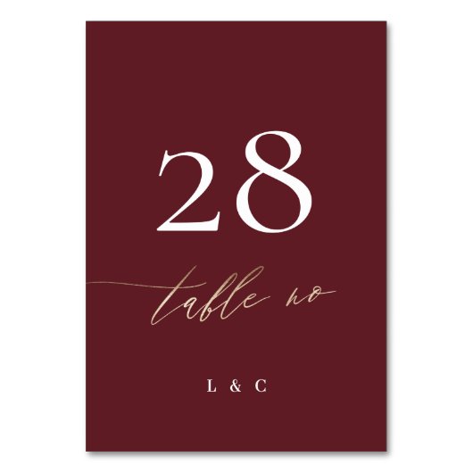 Elegant Dark Red Plum Burgundy Gold Het huwelijk Kaart (Achterkant)