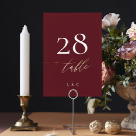 Elegant Dark Red Plum Burgundy Gold Het huwelijk Kaart