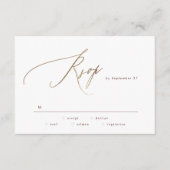 Elegant Dark Red Plum Burgundy Gold Het huwelijk RSVP Kaartje (Voorkant)