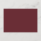 Elegant Dark Red Plum Burgundy Gold Het huwelijk RSVP Kaartje (Achterkant)