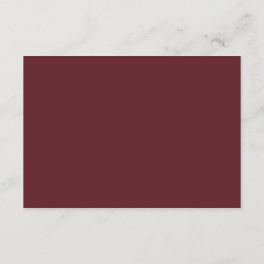 Elegant Dark Red Plum Burgundy Gold Het huwelijk RSVP Kaartje (Achterkant)