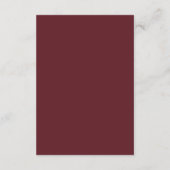 Elegant Dark Red Plum Burgundy Gold Het huwelijk RSVP Kaartje (Achterkant)