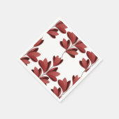 Elegant Dark Red Stylized Floral Branch Servet (Hoek)
