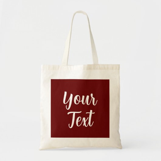 Elegant Dark Red voegt Jouw tekst Modern Trendy to Tote Bag (Voorkant)