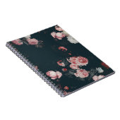 Elegant Dark Rich Chic Floral roze Roses Notitieboek (Rechterzijde)