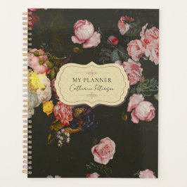 Elegant Dark Rich Chic Floral roze Roses Planner