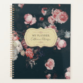 Elegant Dark Rich Chic Floral roze Roses Planner (Voorkant)
