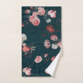 Elegant Dark Rich Dutch Floral roze Roses Bad Handdoek (Handdoek)