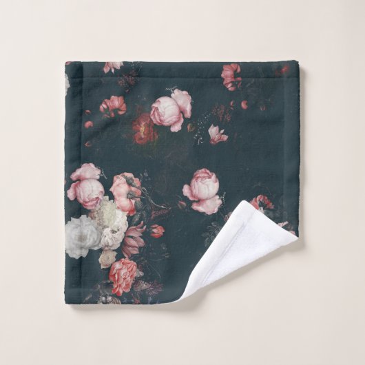 Elegant Dark Rich Dutch Floral roze Roses Bad Handdoek (Wasdoekje)