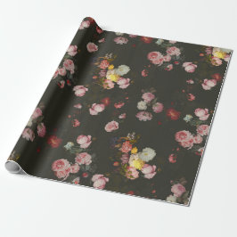 Elegant Dark Rich Dutch Floral roze Roses Cadeaupapier