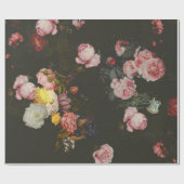 Elegant Dark Rich Dutch Floral roze Roses Cadeaupapier (Vlak)