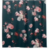 Elegant Dark Rich Dutch Floral roze Roses Douchegordijn (Voorkant)