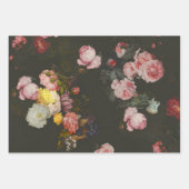 Elegant Dark Rich Dutch Floral roze Roses Inpakpapier Vel (Voorkant 2)