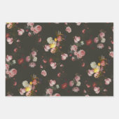 Elegant Dark Rich Dutch Floral roze Roses Inpakpapier Vel (Voorkant 2)