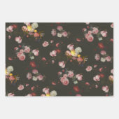 Elegant Dark Rich Dutch Floral roze Roses Inpakpapier Vel (Voorkant)
