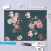 Elegant Dark Rich Dutch Floral roze Roses Tissuepapier (Craft)