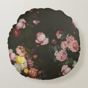 Elegant Dark Rich Floral roze Roses Rond Kussen
