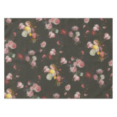 Elegant Dark Rich Floral roze Roses Tafelkleed (Voorkant (Horizontaal))
