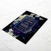 Elegant Dark Romantic Floral Wedding Folie Uitnodiging (Gedraaid)