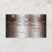 Elegant Dark Roos Gold Squiggins met foto's Visitekaartje (Achterkant)