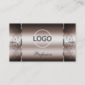 Elegant Dark Roos Gold Squiggins met Logo Visitekaartje (Voorkant)