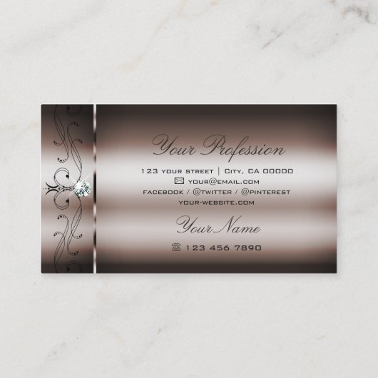 Elegant Dark Roos Gold Squiggins sieraden Visitekaartje (Achterkant)