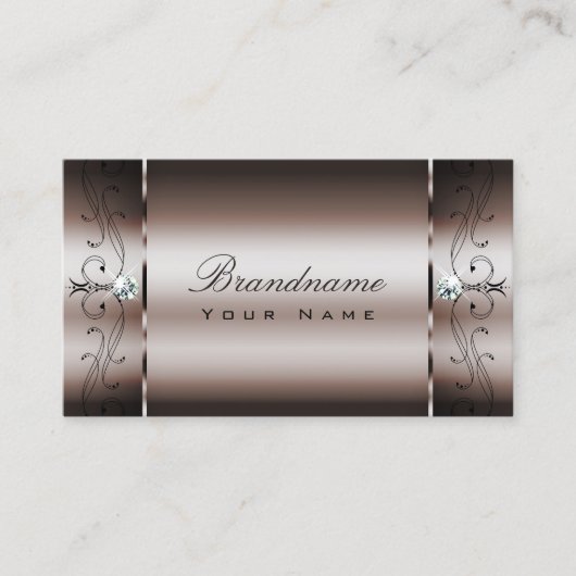 Elegant Dark Roos Gold Squiggins sieraden Visitekaartje (Voorkant)