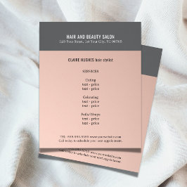 Elegant Dark Roos Grey Beauty Salon Flyer