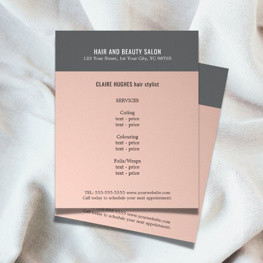 Elegant Dark Roos Grey Beauty Salon Flyer