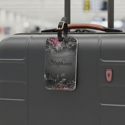  Elegant Dark Rozen Monogram Bagagelabel