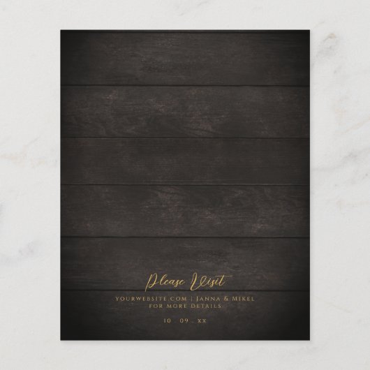 Elegant Dark Rustic Wood Lights String Fly Flyer (Achterkant)