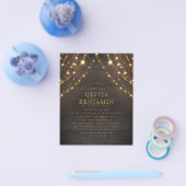 Elegant Dark Rustic Wood Lights String Fly Flyer (Enkel)