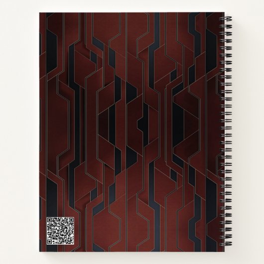 Elegant Dark Shade Geometric Spiral Notitieboek (Achterkant)