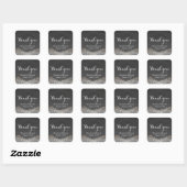 Elegant Dark Silver Damask - Hartelijk dank Vierkante Sticker (Vel)