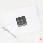 Elegant Dark Silver Damask - Hartelijk dank Vierkante Sticker (Envelop)