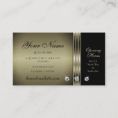 Elegant Dark Silver en Black Bright Rhinestones Visitekaartje (Achterkant)