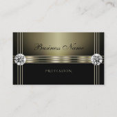Elegant Dark Silver en Black Bright Rhinestones Visitekaartje (Voorkant)