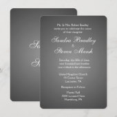 Elegant Dark Silver Wedding Invitations Kaart (Voorkant / Achterkant)