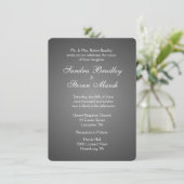 Elegant Dark Silver Wedding Invitations Kaart (Staand voorkant)