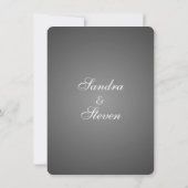Elegant Dark Silver Wedding Invitations Kaart (Achterkant)