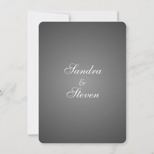 Elegant Dark Silver Wedding Invitations Kaart (Achterkant)