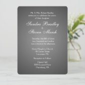 Elegant Dark Silver Wedding Invitations Kaart (Staand voorkant)