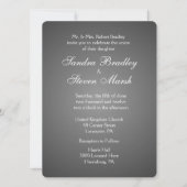 Elegant Dark Silver Wedding Invitations Kaart (Voorkant)
