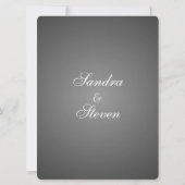 Elegant Dark Silver Wedding Invitations Kaart (Achterkant)