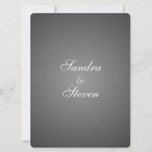 Elegant Dark Silver Wedding Invitations Kaart (Achterkant)