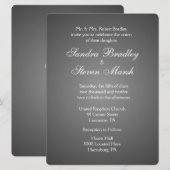 Elegant Dark Silver Wedding Invitations Kaart (Voorkant / Achterkant)